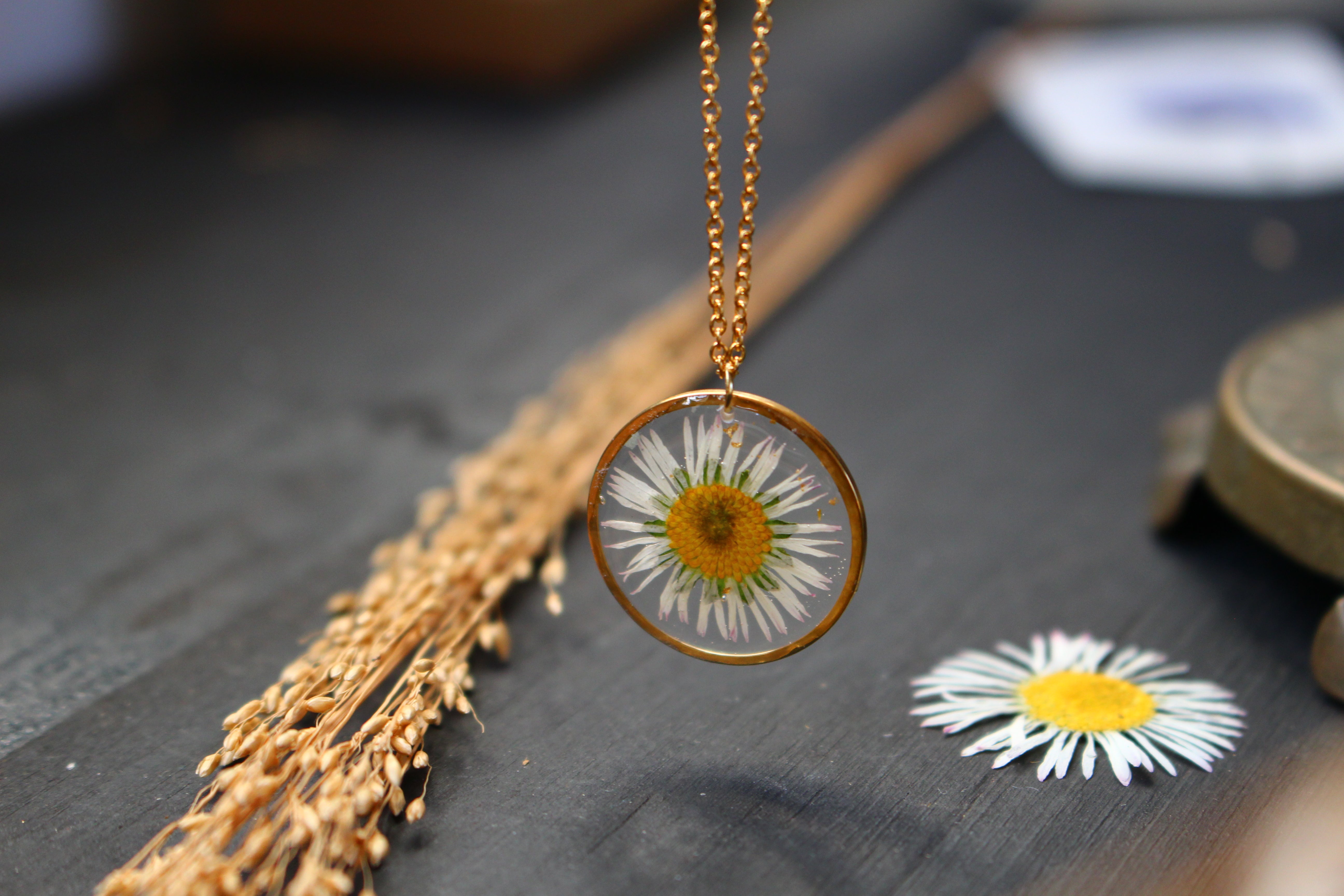 Daisy Necklace with Turquoise £32.00 - Necklaces 10 Year Anniversary Tin  Gifts